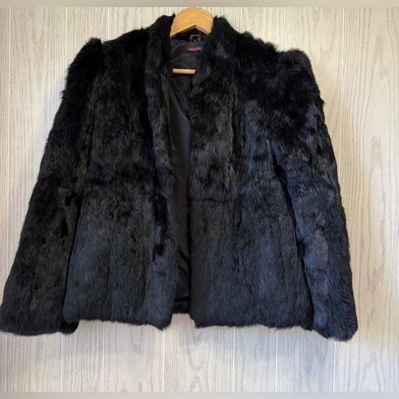 Vintage Safuron Black Rabbit Fur Coat Size M - Picture 3 of 8